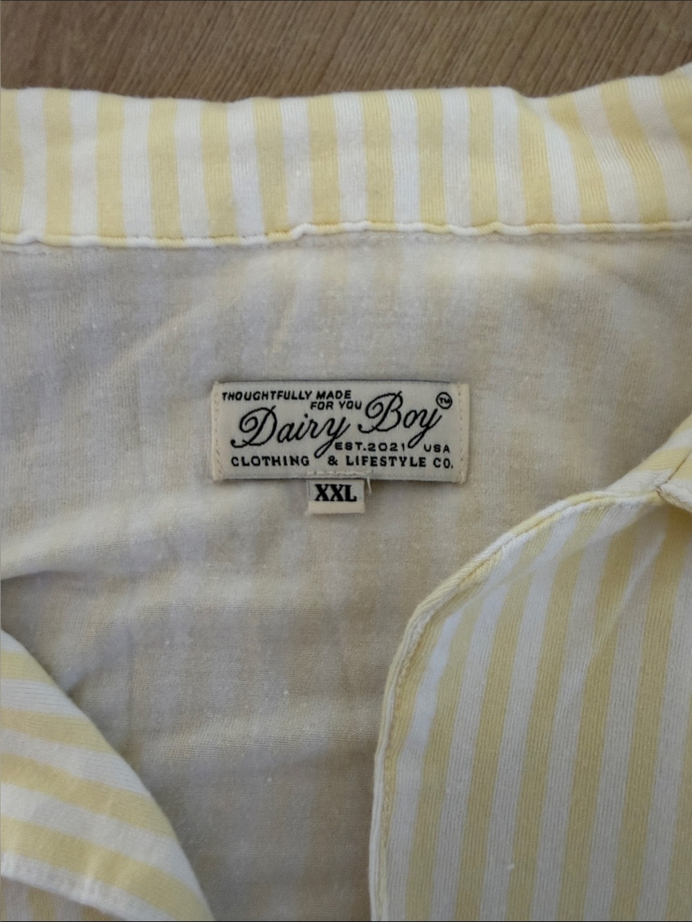 Dairy Boy yellow stripe pajama set - Picture 4 of 10